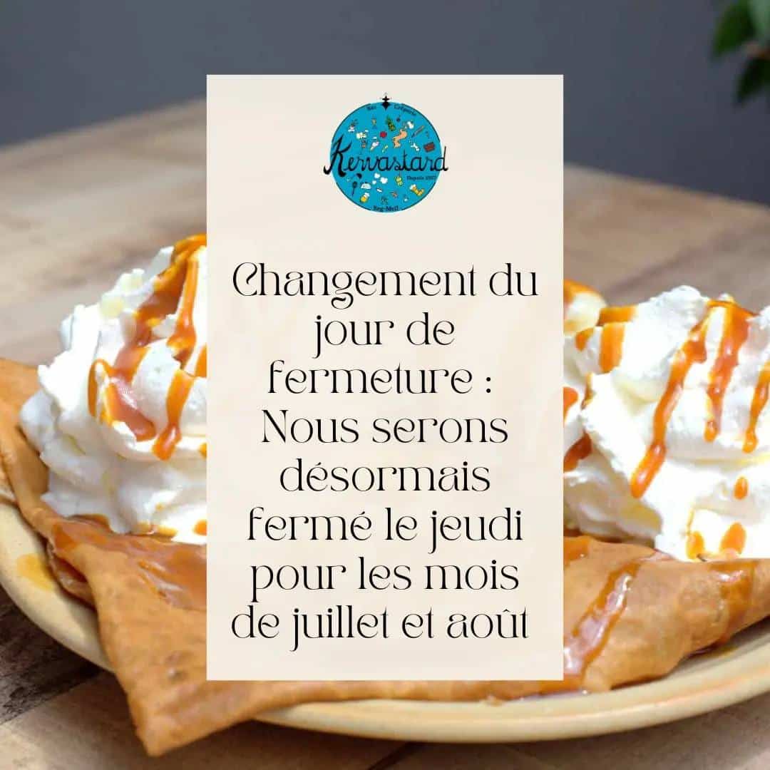 *CHANGEMENT D’HORAIRES*  Nous serons désormais fer…