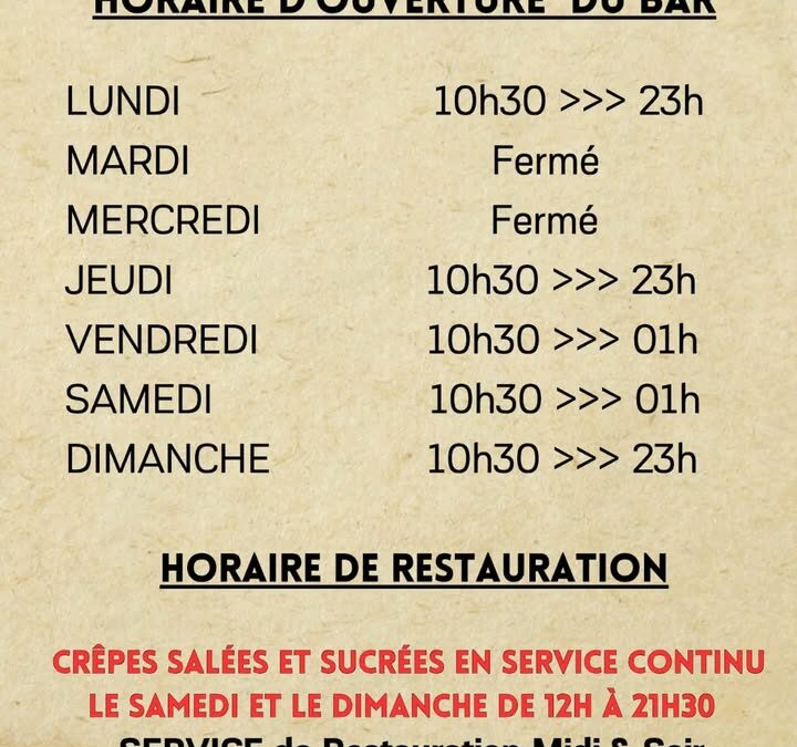 Informations du jour…