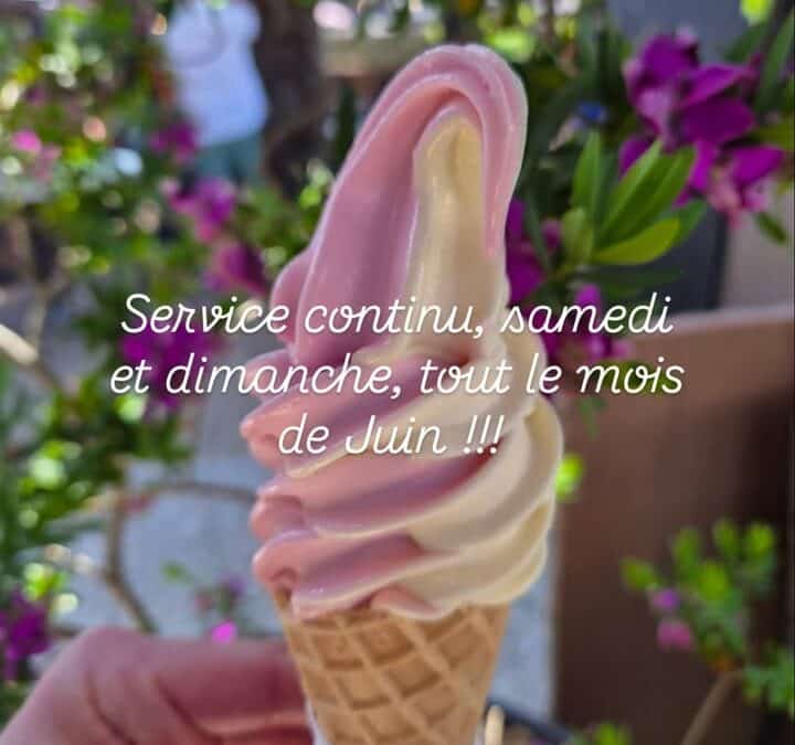 Un service continu en crepes et glaces, tout les samedi…