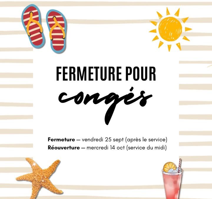 Nous prenons quelques jours de congés pour nous remettre de…